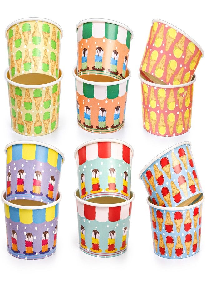 Cididu 240 Pack Paper Ice Cream Cups, 8 Oz Disposable Dessert Snack Bowls, Parties Suppliers Treat Cups for Hot and Cold Food, Soup, Fruits, Frozen Yogurt, Christmas, Party, Picnic - Image 5